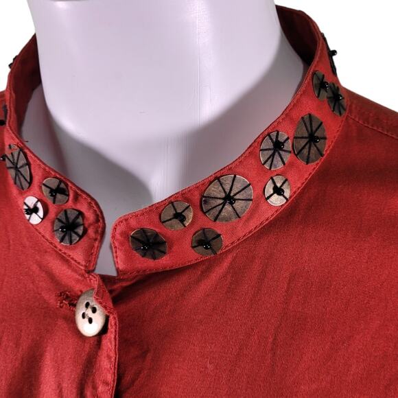 Ruby Rd Red Mandarin Collar Jacket Sz 16 Statement Blazer Modern Contemporary - Picture 4 of 10